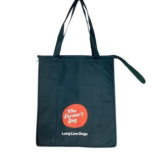 The Farmer's Dog Insulated Cooler Tote Bag Forest Green Long Live Dogs Logo